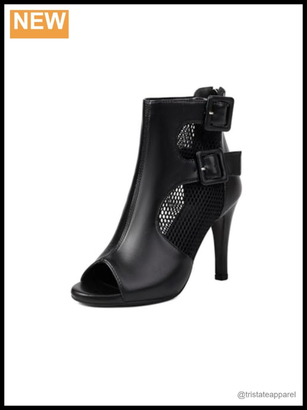 Women's Latin Dance Heels Boots Peep Toe Faux Leather Stiletto Ankle Boots